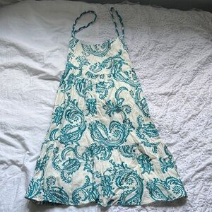 Alice + Olivia Teal and White Paisley Dress
